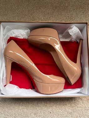 Authentic Christian Louboutin Bianca Heels (Colour Bone) - Women | Size 38.5